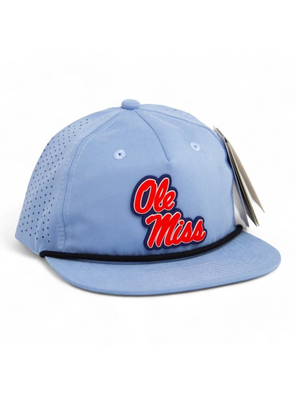 Ole Miss Rebels 3D Perforated Rope Hat- Sky/ Black